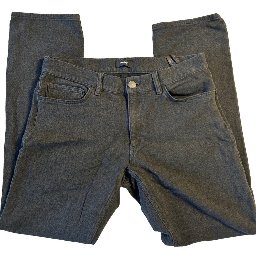 Theory Men's Haydin Charcoal Gray Jasper Twill Slim Pants